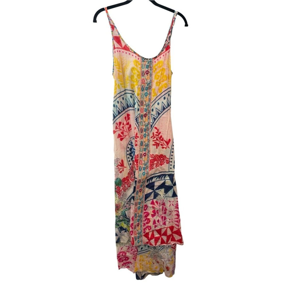 Johnny Was Multicolor Printed Maxi Dress - Sleeveless Summer Slip Dress
